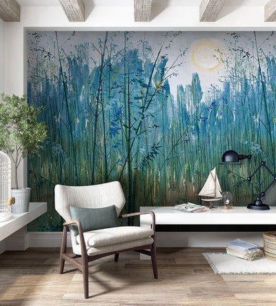 PW20181009047 Natural Wash painting  bamboo forest  Mural  by SJK