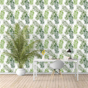 PW220622329 Green Palm Leaves Tropical Wallpaper Roll by Harmez