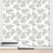 PW254940790 Green Plant Branches Anthriscus Leaves Tropical Wallpaper Roll by Harmez