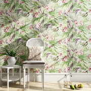 PW423332502 Birds with Blossom in Green Leaves Tropical Wallpaper Roll by Harmez