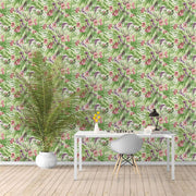 PW423332502 Birds with Blossom in Green Leaves Tropical Wallpaper Roll by Harmez