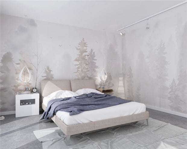 STDM30001 Nordic Watercolor Forest Mural Wallpaper by SJK