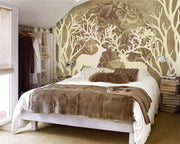 STDM30007 Nordic Mysterious Deer and Forest Mural Wallpaper by SJK