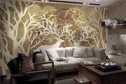 STDM30007 Nordic Mysterious Deer and Forest Mural Wallpaper by SJK