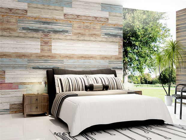 STDM30014 Nordic Horizontal Wood Panels Mural Wallpaper by SJK